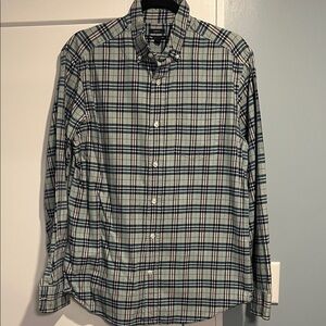 GAP Men's Green and Blue Plaid Casual Shirt